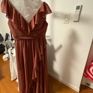 Elegant Ruffled Mauve Dress